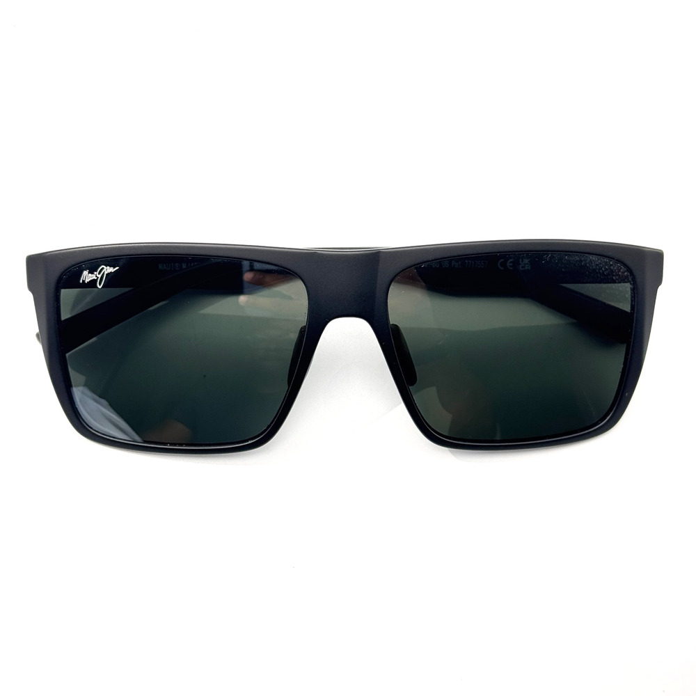 Maui Jim Sunglasses Honokalani MP-BG MJ455-02 Black Square Gray Polarized Lens